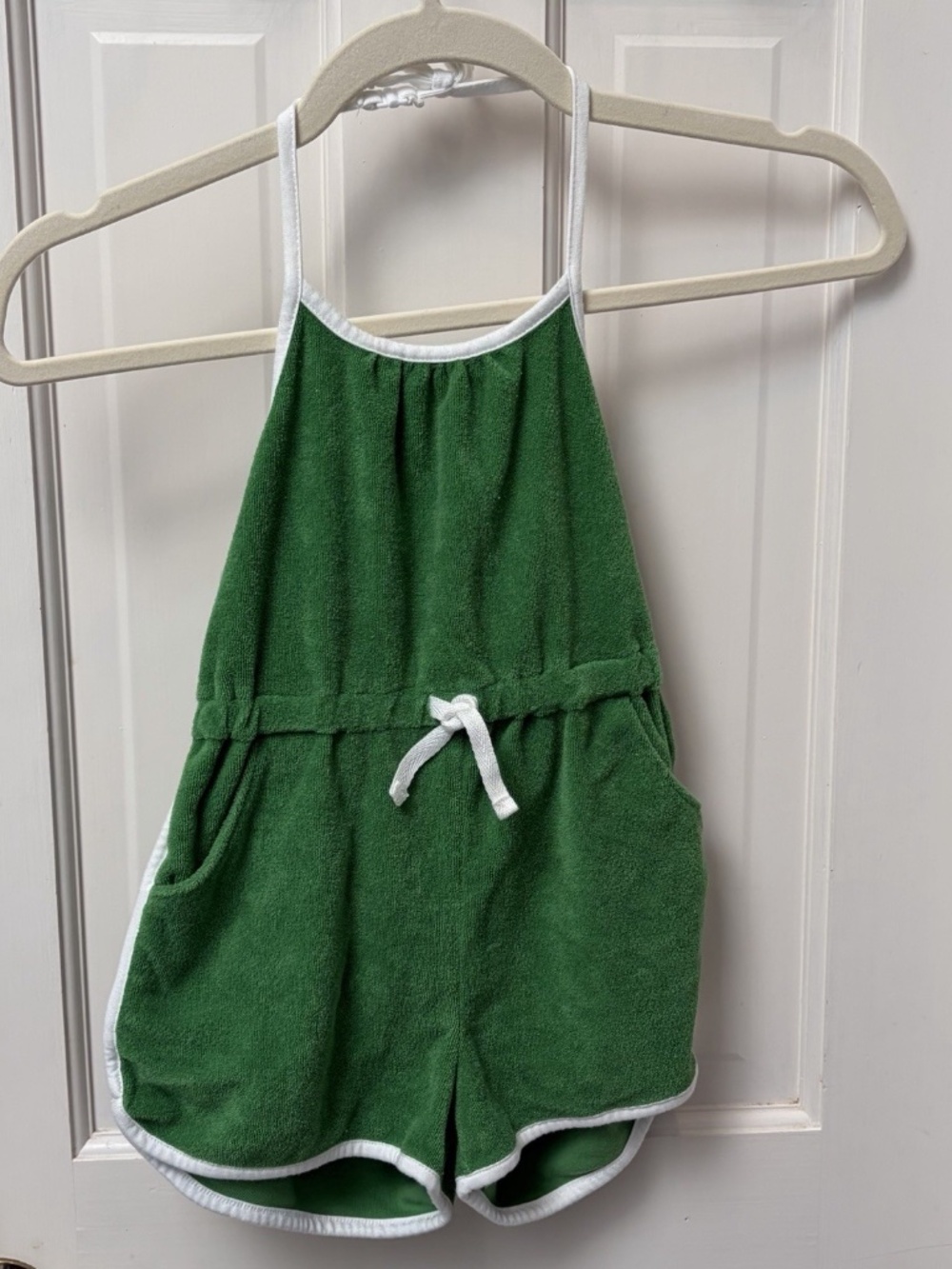 Janie And Jack x Kaavia James Union-Wade Green Halter Terry Romper Size 3